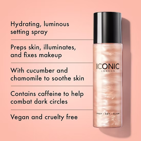 Iconic London Prep-Set-Glow Hydrating Glowy Setting Spray