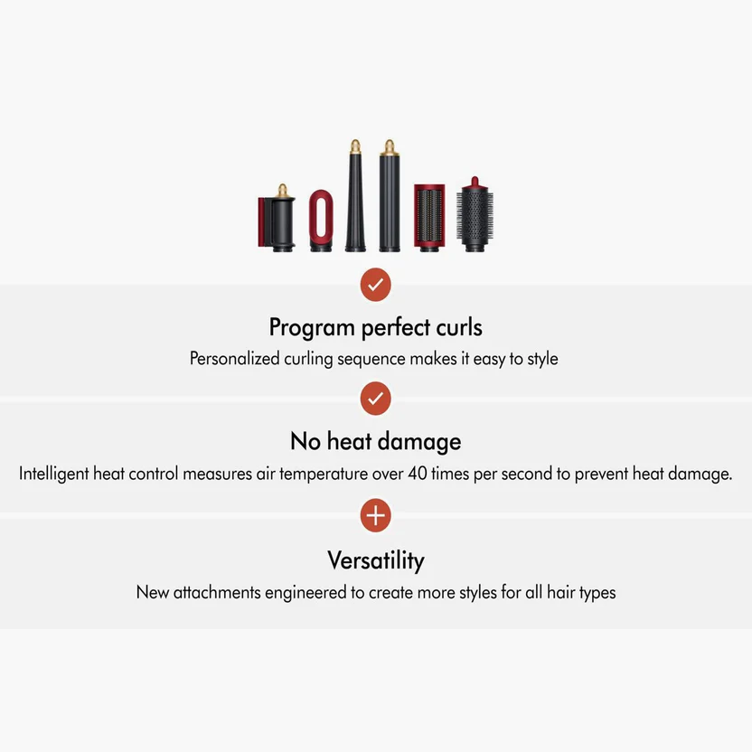 Dyson Airwrap i.d. Multi-Styler And Dryer Straight + Wavy HS08 Red Velvet & Gold