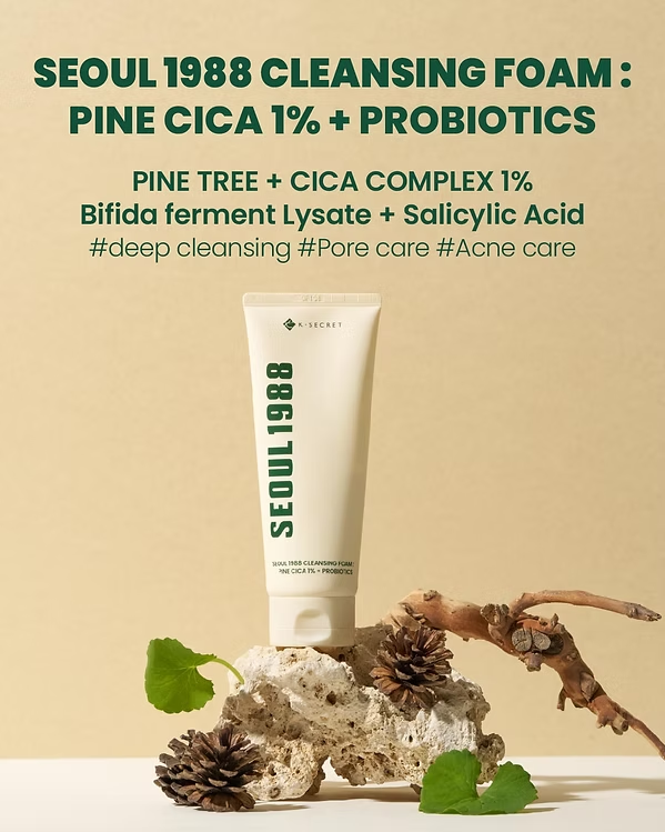 Seoul 1988 Cleansing Foam : Pine Cica 1% + Probiotics