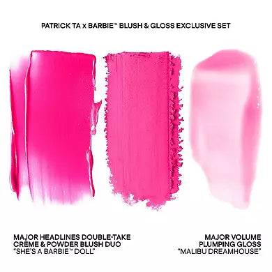Patrick Ta X Barbie Blush Duo and Lip Plumper Set