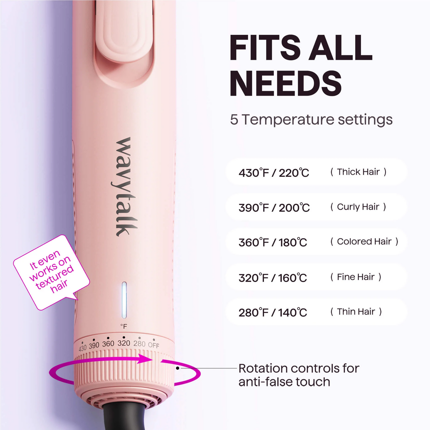 Wavytalk Airflow Styler Whirlwind Curl, Hair Straightener and Curler 2 in 1