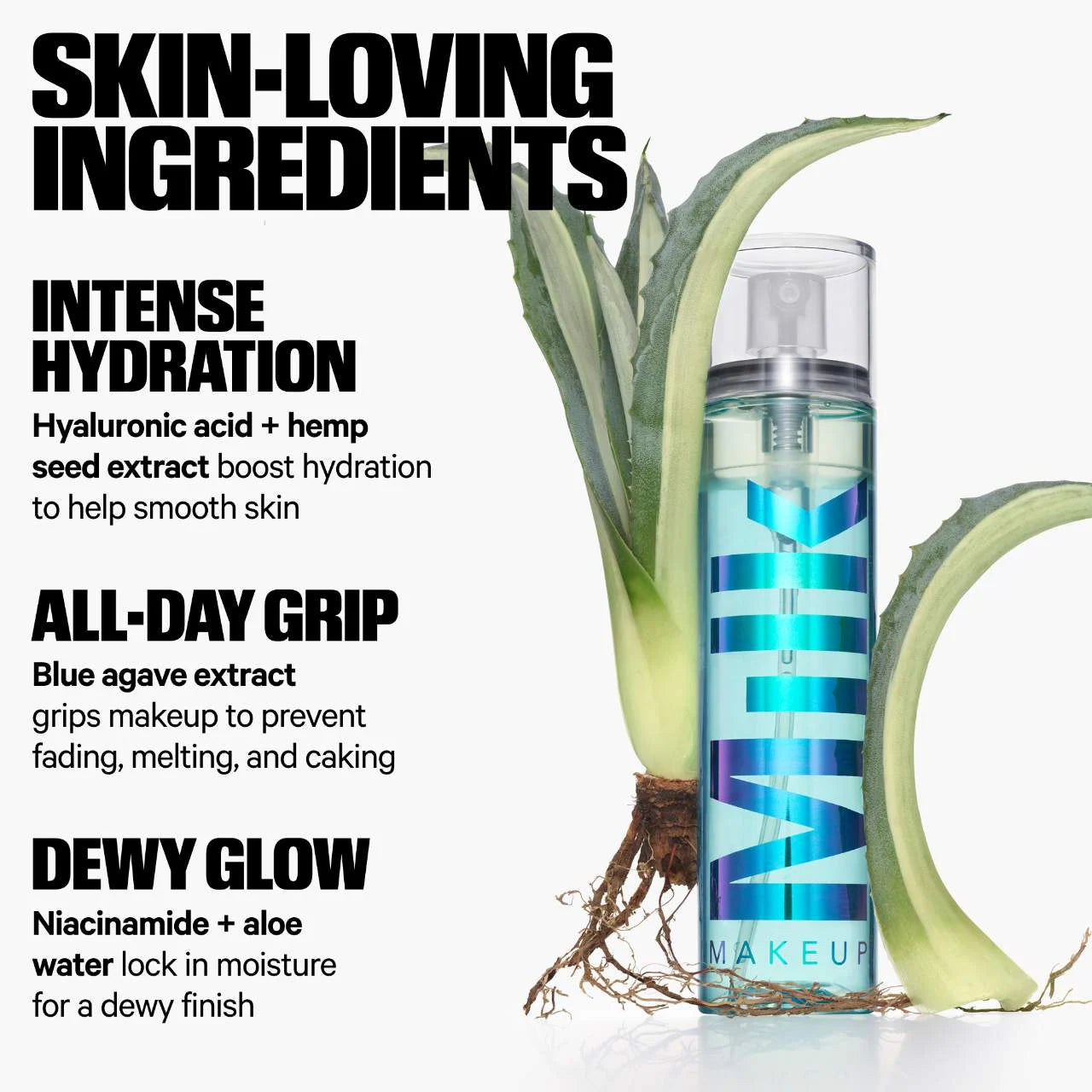 MILK MAKEUP  Hydro Grip 12HR Dewy Setting Spray With Hyaluronic Acid + Niacinamide - 100 ml